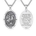 Silver/14K Gold Patron Saint Medal Amulet Necklace for Men Women