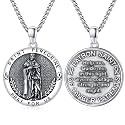Silver/14K Gold Patron Saint Medal Amulet Necklace for Men Women