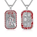 Silver/14K Gold Patron Saint Medal Amulet Necklace for Men Women
