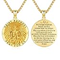Silver/14K Gold Patron Saint Medal Amulet Necklace for Men Women