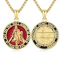 Silver/14K Gold Patron Saint Medal Amulet Necklace for Men Women
