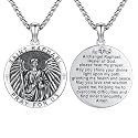 Silver/14K Gold Patron Saint Medal Amulet Necklace for Men Women