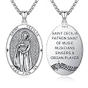 Silver/14K Gold Patron Saint Medal Amulet Necklace for Men Women