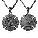 Silver/14K Gold Patron Saint Medal Amulet Necklace for Men Women