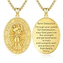 Silver/14K Gold Patron Saint Medal Amulet Necklace for Men Women