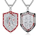 Silver/14K Gold Patron Saint Medal Amulet Necklace for Men Women