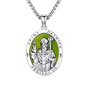 Silver/14K Gold Patron Saint Medal Amulet Necklace for Men Women