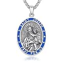 Silver/14K Gold Patron Saint Medal Amulet Necklace for Men Women