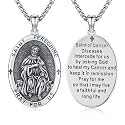 Silver/14K Gold Patron Saint Medal Amulet Necklace for Men Women