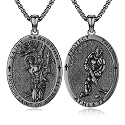 Silver/14K Gold Patron Saint Medal Amulet Necklace for Men Women