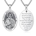 Silver/14K Gold Patron Saint Medal Amulet Necklace for Men Women