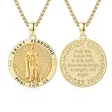 Silver/14K Gold Patron Saint Medal Amulet Necklace for Men Women