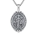 Silver/14K Gold Patron Saint Medal Amulet Necklace for Men Women