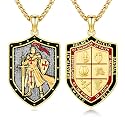 Silver/14K Gold Patron Saint Medal Amulet Necklace for Men Women