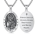 Silver/14K Gold Patron Saint Medal Amulet Necklace for Men Women