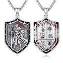 Silver/14K Gold Patron Saint Medal Amulet Necklace for Men Women