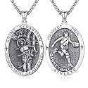 Silver/14K Gold Patron Saint Medal Amulet Necklace for Men Women