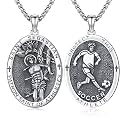 Silver/14K Gold Patron Saint Medal Amulet Necklace for Men Women