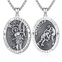 Silver/14K Gold Patron Saint Medal Amulet Necklace for Men Women