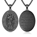 Silver/14K Gold Patron Saint Medal Amulet Necklace for Men Women