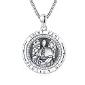 Silver/14K Gold Patron Saint Medal Amulet Necklace for Men Women