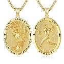 Silver/14K Gold Patron Saint Medal Amulet Necklace for Men Women