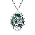 Silver/14K Gold Patron Saint Medal Amulet Necklace for Men Women