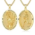 Silver/14K Gold Patron Saint Medal Amulet Necklace for Men Women