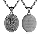 Silver/14K Gold Patron Saint Medal Amulet Necklace for Men Women
