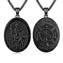 Silver/14K Gold Patron Saint Medal Amulet Necklace for Men Women