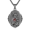 Silver/14K Gold Patron Saint Medal Amulet Necklace for Men Women