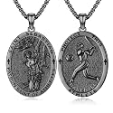 Silver/14K Gold Patron Saint Medal Amulet Necklace for Men Women