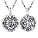 Silver/14K Gold Patron Saint Medal Amulet Necklace for Men Women