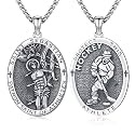 Silver/14K Gold Patron Saint Medal Amulet Necklace for Men Women