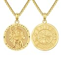Silver/14K Gold Patron Saint Medal Amulet Necklace for Men Women