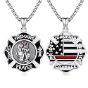 Silver/14K Gold Patron Saint Medal Amulet Necklace for Men Women