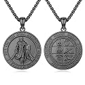 Silver/14K Gold Patron Saint Medal Amulet Necklace for Men Women