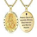 Silver/14K Gold Patron Saint Medal Amulet Necklace for Men Women