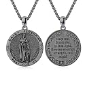 Silver/14K Gold Patron Saint Medal Amulet Necklace for Men Women