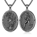 Silver/14K Gold Patron Saint Medal Amulet Necklace for Men Women