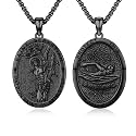 Silver/14K Gold Patron Saint Medal Amulet Necklace for Men Women