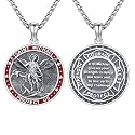 Silver/14K Gold Patron Saint Medal Amulet Necklace for Men Women