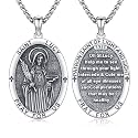 Silver/14K Gold Patron Saint Medal Amulet Necklace for Men Women