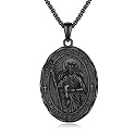Silver/14K Gold Patron Saint Medal Amulet Necklace for Men Women
