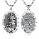Silver/14K Gold Patron Saint Medal Amulet Necklace for Men Women