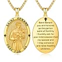 Silver/14K Gold Patron Saint Medal Amulet Necklace for Men Women