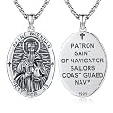 Silver/14K Gold Patron Saint Medal Amulet Necklace for Men Women