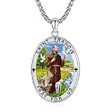 Silver/14K Gold Patron Saint Medal Amulet Necklace for Men Women