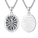 Silver/14K Gold Patron Saint Medal Amulet Necklace for Men Women