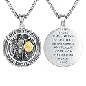 Silver/14K Gold Patron Saint Medal Amulet Necklace for Men Women